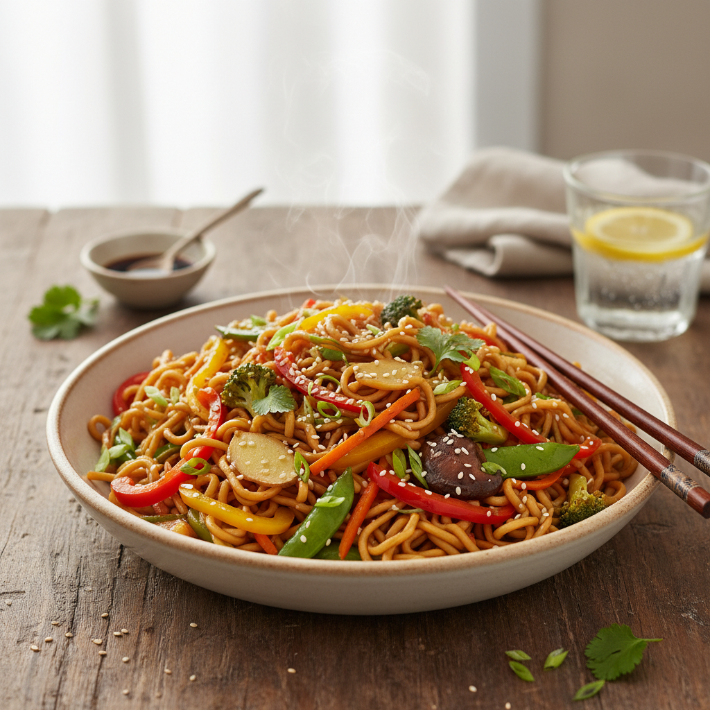 Pâtes Sautées aux Légumes à l'Asiatique