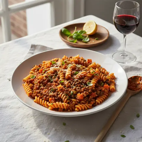 Quick Vegetarian Bolognese Pasta