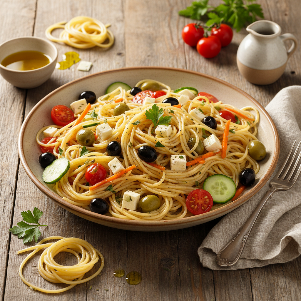 Salade Méditerranéenne aux Pâtes et Olives