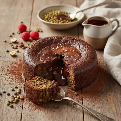 Schokoladenfondant mit Linsen