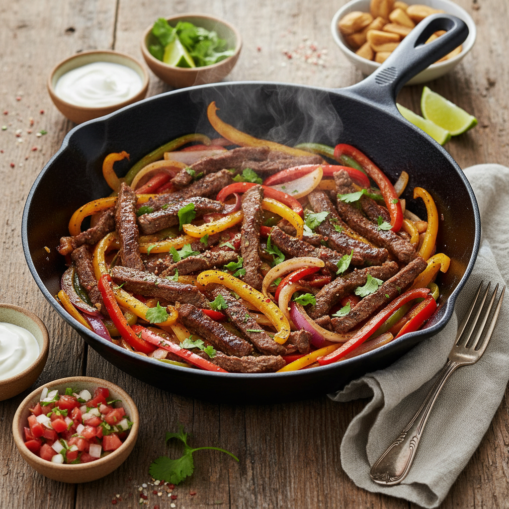 Boeuf saute au wok facon fajitas