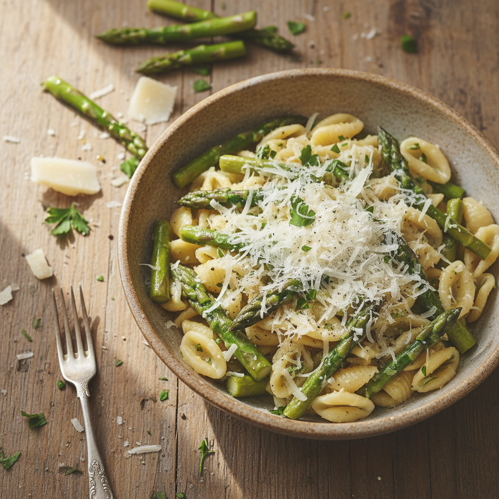 Pâtes aux Asperges et Parmesan
