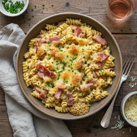 Ham and Cheese Cream Pasta