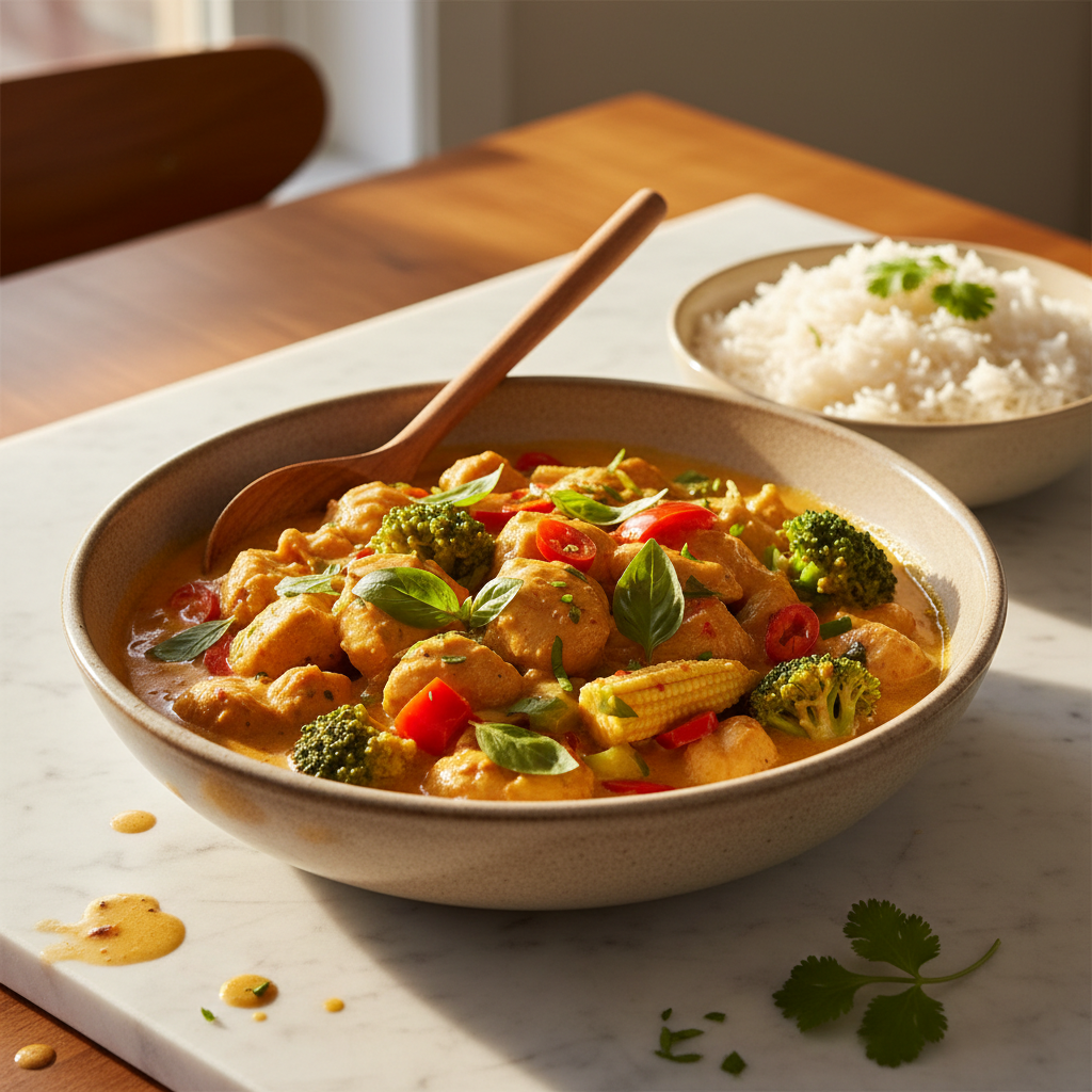 Curry Thaï au Poulet et Légumes