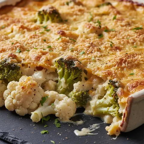 Cauliflower and Broccoli Gratin