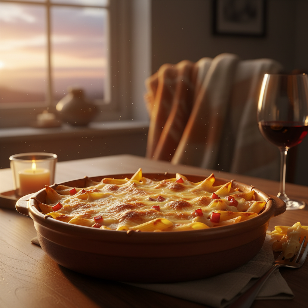 Gratin de Penne au Gruyère et Jambon