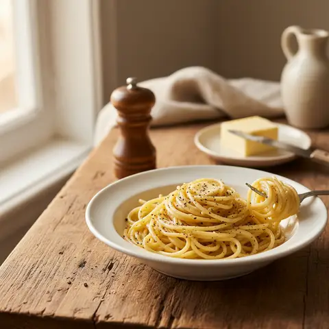 Nudeln mit Butter und Pfeffer (vereinfachtes Cacio e Pepe)