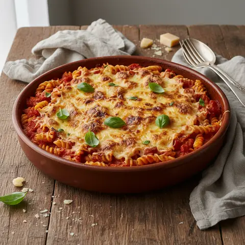 Farfalle-Gratin mit Tomaten und Gruyère