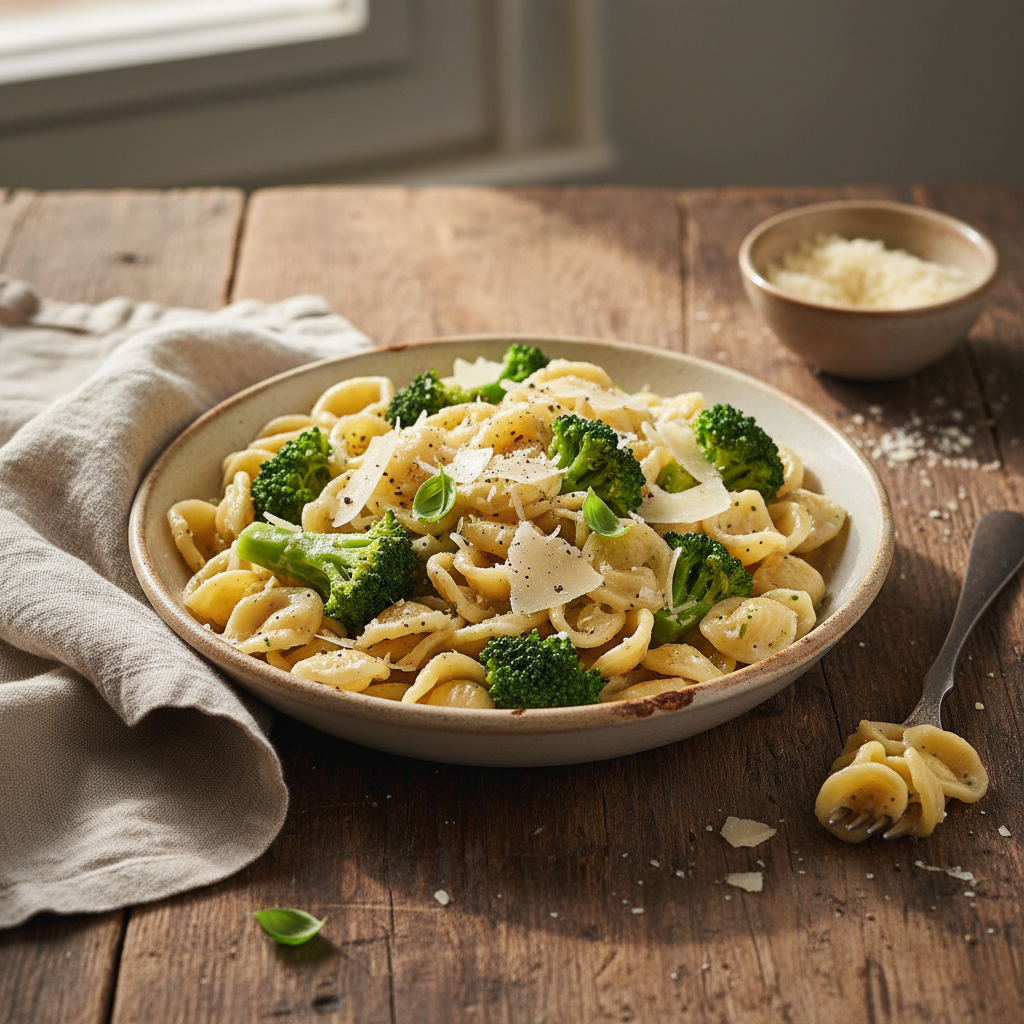 Pâtes au Parmesan et Brocoli