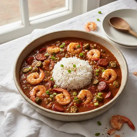 Gumbo mit Garnelen und Okra