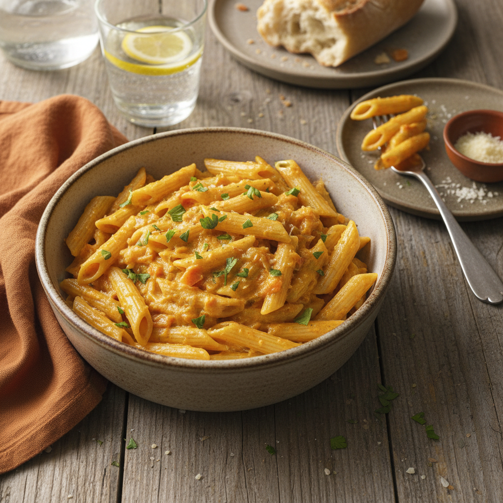 Penne à la Sauce de Carotte et Céleri