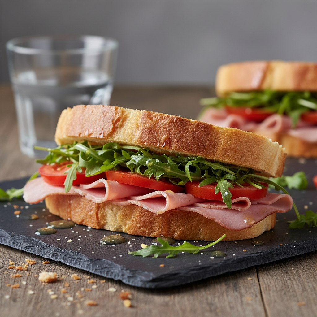 Sandwich Jambon-Roquette-Tomate