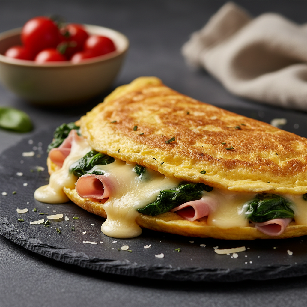 Omelette Épinards Jambon Gruyère