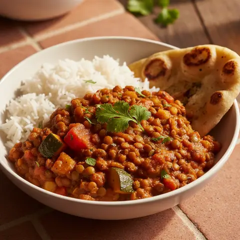 Veganes Linsen- und Gemüse-Curry