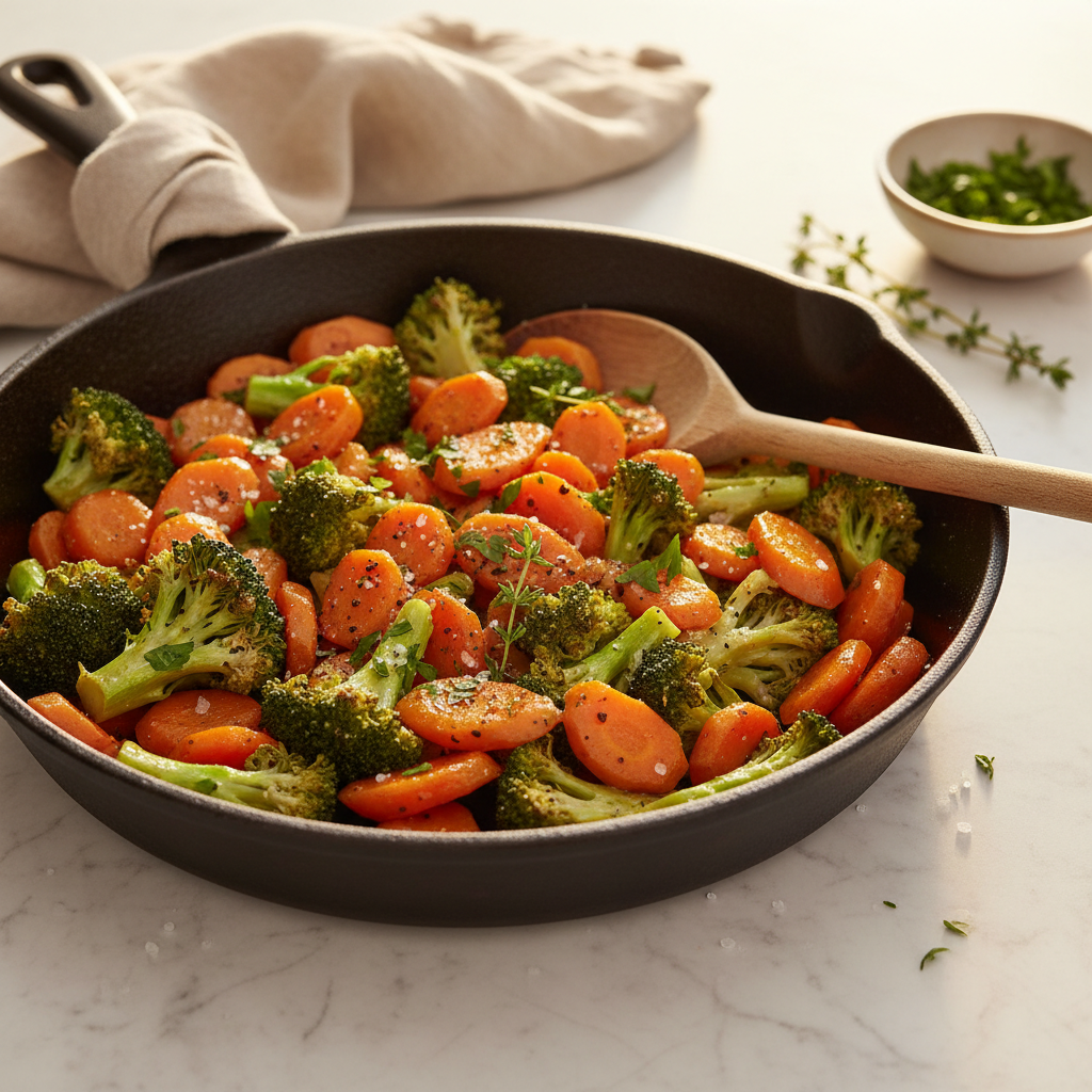 Poêlée de carottes et brocoli sauté