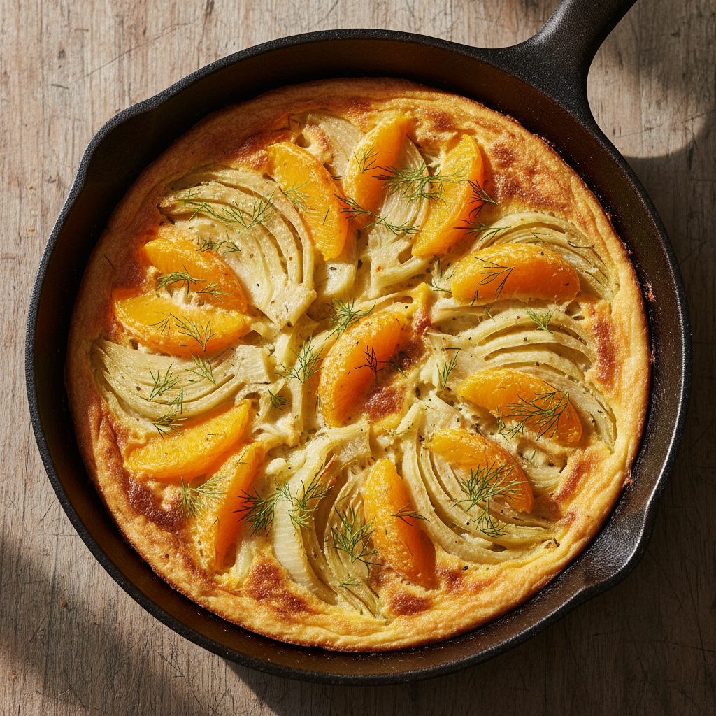 Frittata fenouil & orange parmesan doré