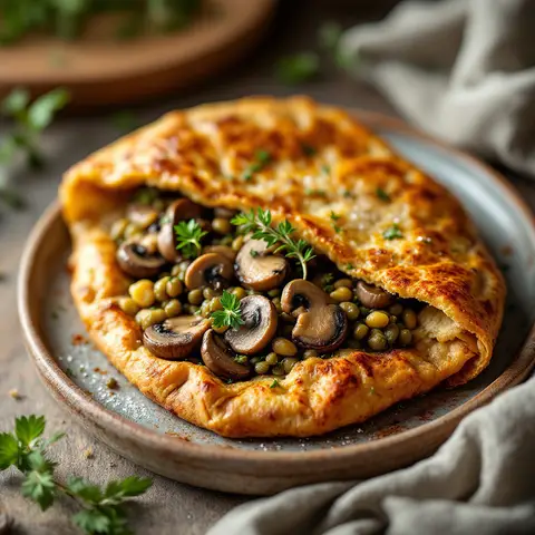 Galette de Sarrasin aux Lentilles et Champignons