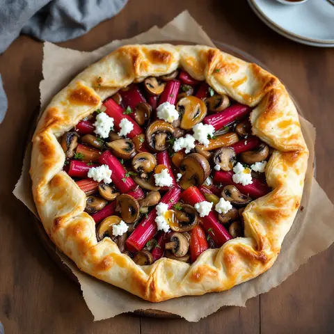 Galette rhubarbe & champignons