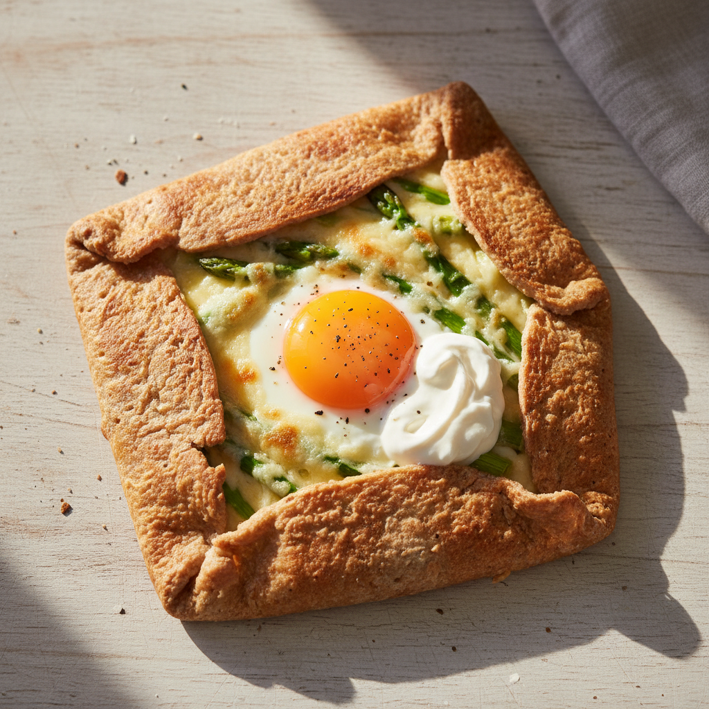 Galette sarrasin asperge & œuf au parmesan