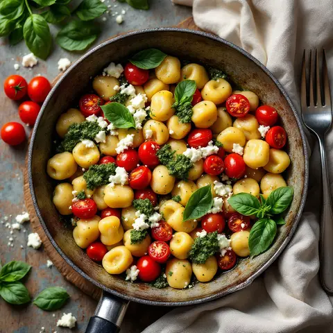Gnocchi pesto & chèvre