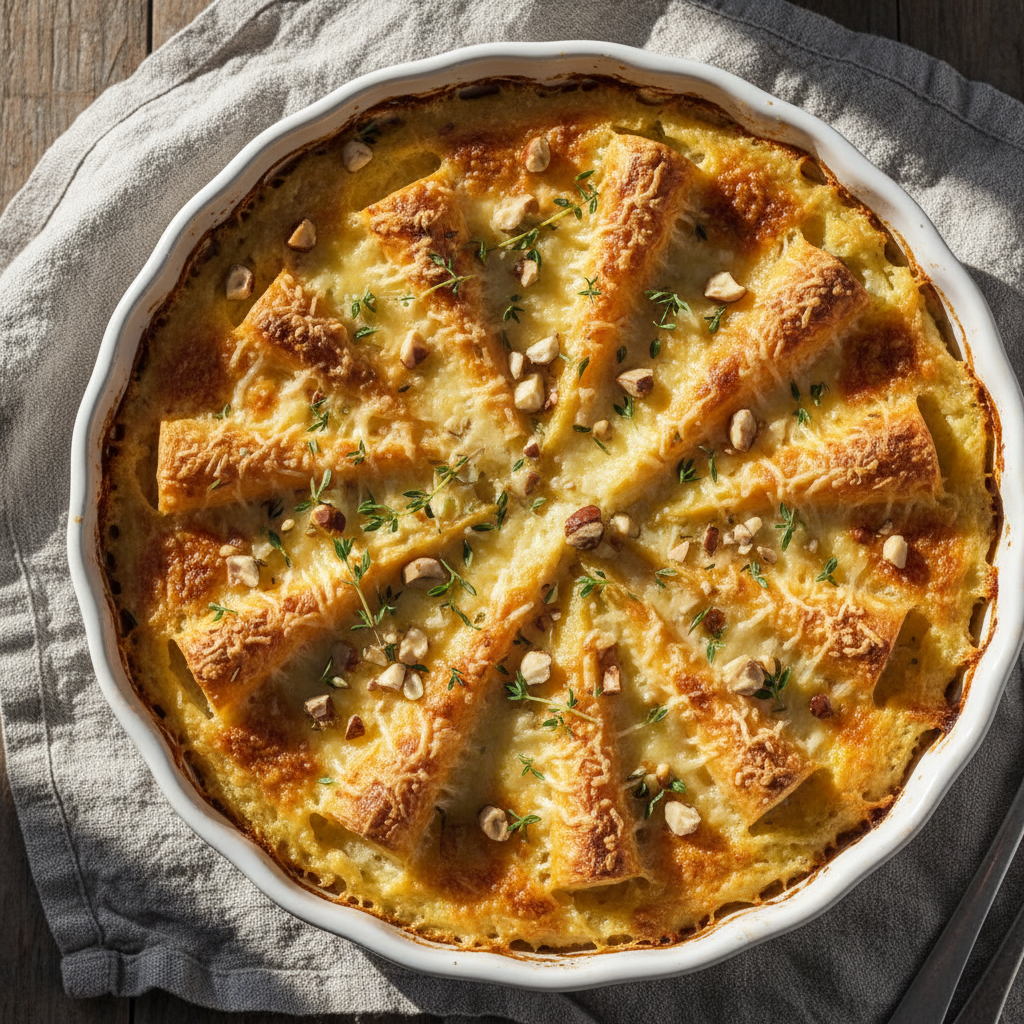 Gratin panais & parmesan noisette thym crème