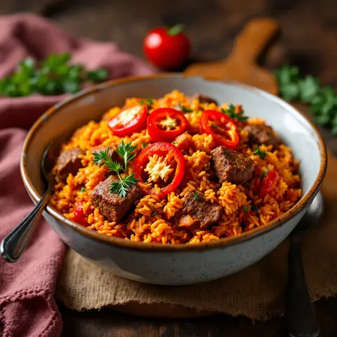 Jollof Rice au Boeuf