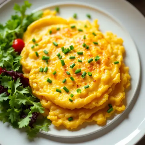 Omelette aillet & ciboulette