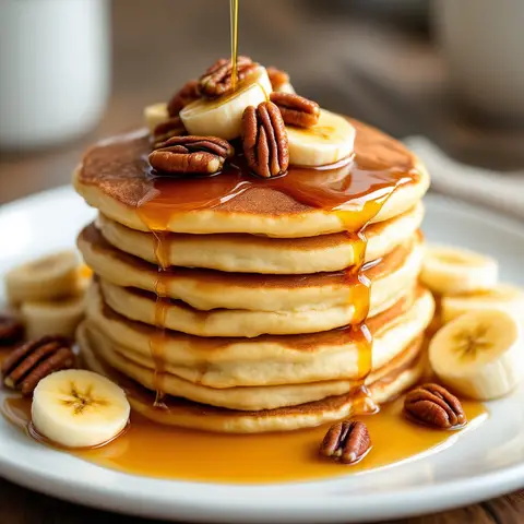 Pancakes à la banane et sirop d'érable