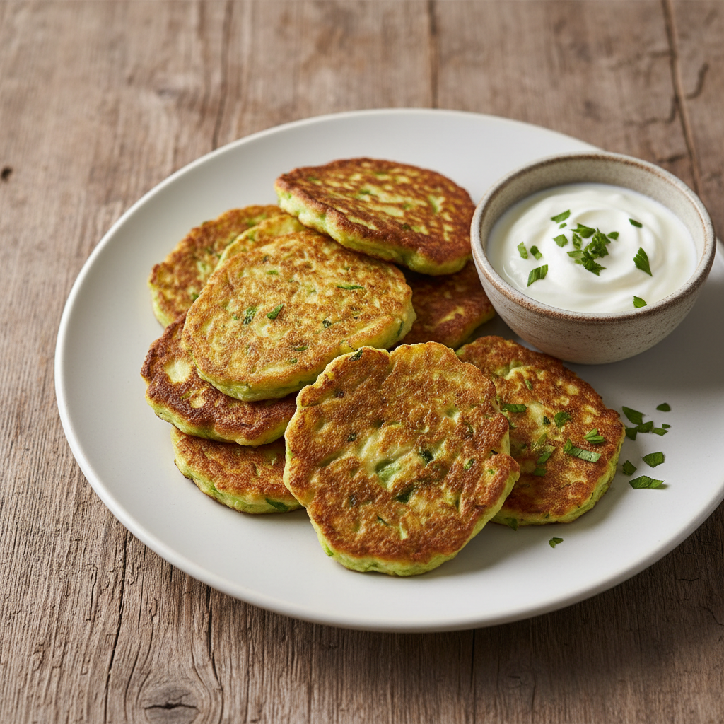 Pancakes courgette & parmesan à l'œuf