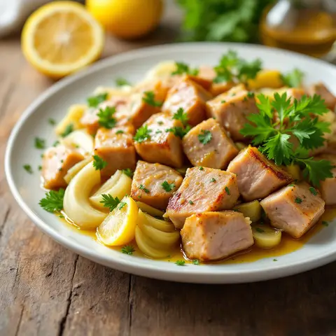 Porc sauté au fenouil et artichauts, à la sicilienne
