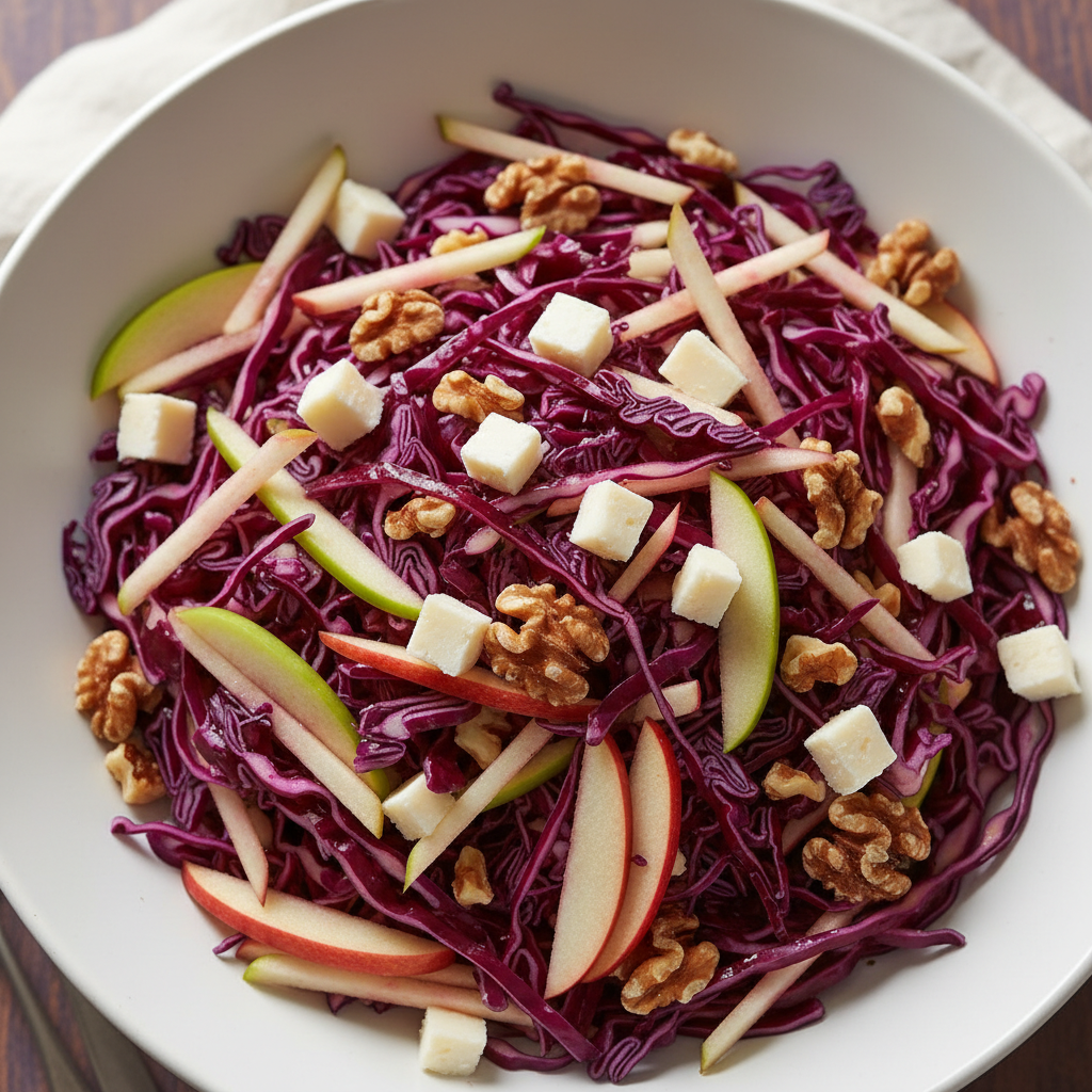 Salade chou rouge & pomme gruyère noix