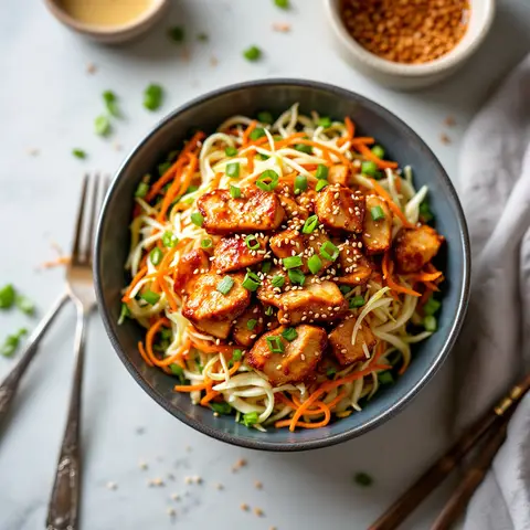 Salade Coréenne au Poulet Épicé et Chou