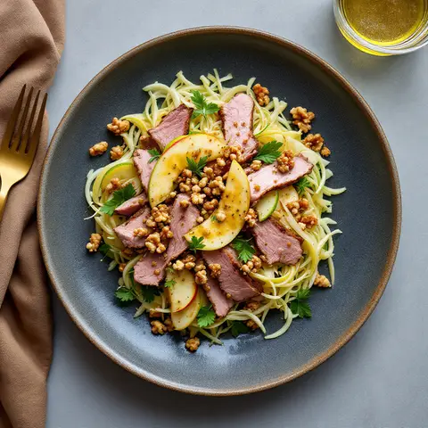 Salade de canard au céleri et pomme verte