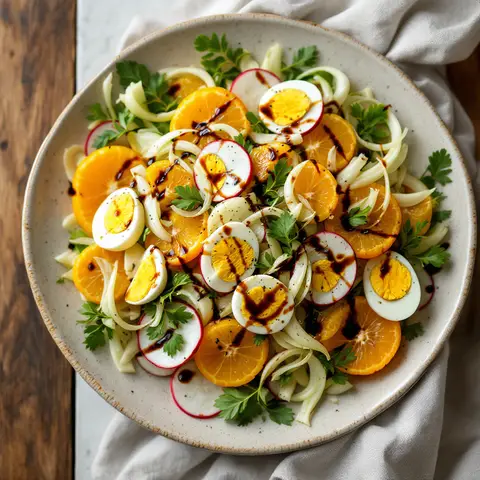 Salade de Fenouil et Orange aux Œufs Durs
