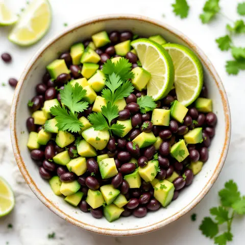 Salade de Haricots Noirs et Avocat à la Mexicaine