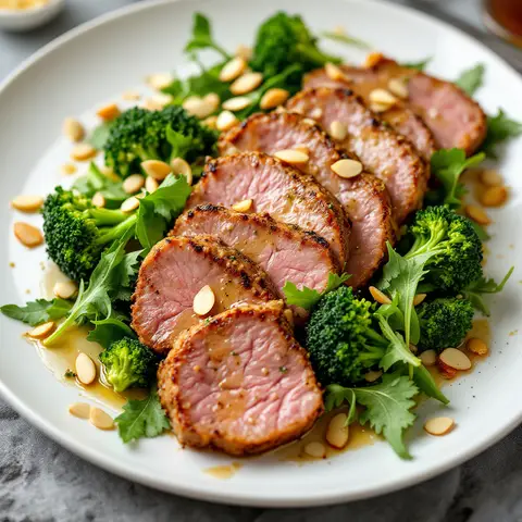 Salade de veau au brocoli et amandes