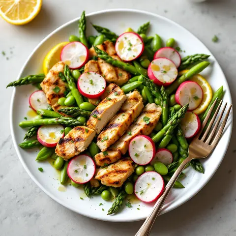 Salade Méditerranéenne au Poulet et Asperges