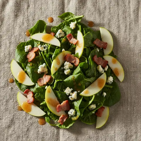 Salade scarole & pomme fourme d'Ambert lardons