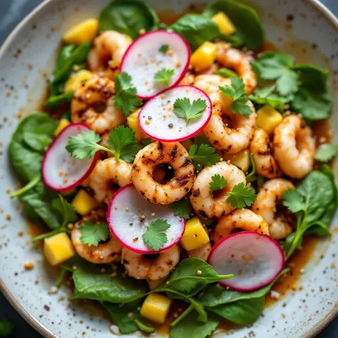 Salade thaï de calamars et mangue verte