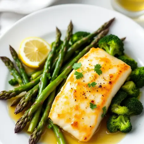 Sole meunière aux asperges et brocolis