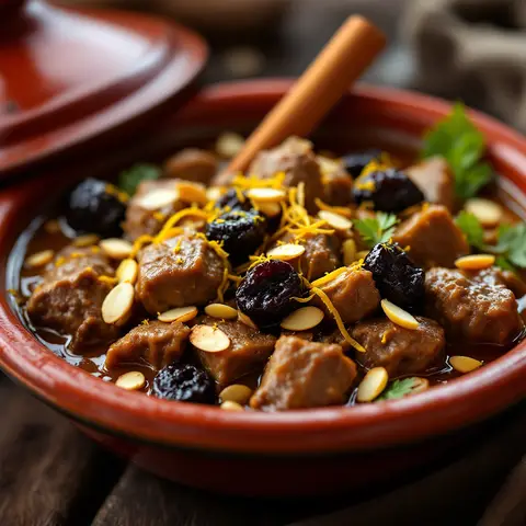 Tajine d'agneau aux pruneaux et amandes