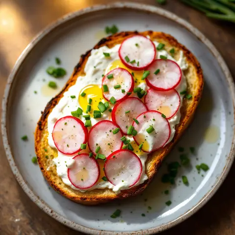 Tartine burrata & radis
