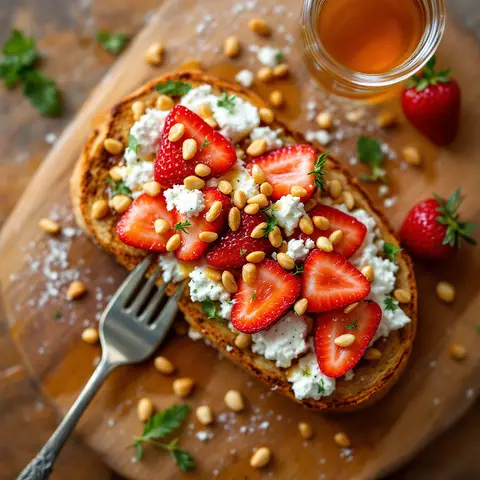 Tartine chèvre & fraise