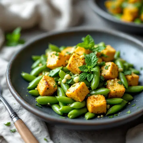 Tempeh Sauté aux Fèves et Menthe (Vietnamienne)