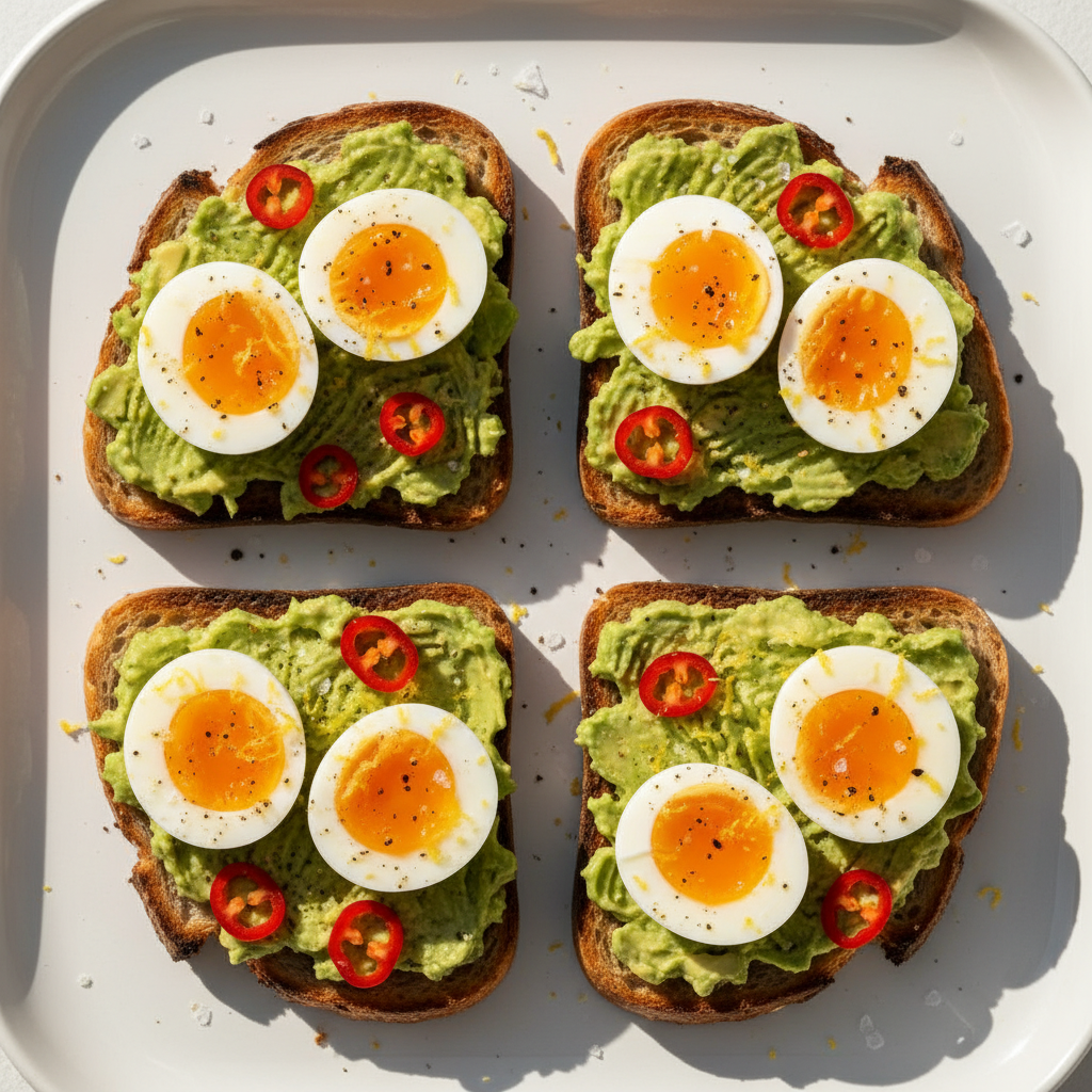 Toast avocat & œuf mollet au citron piment