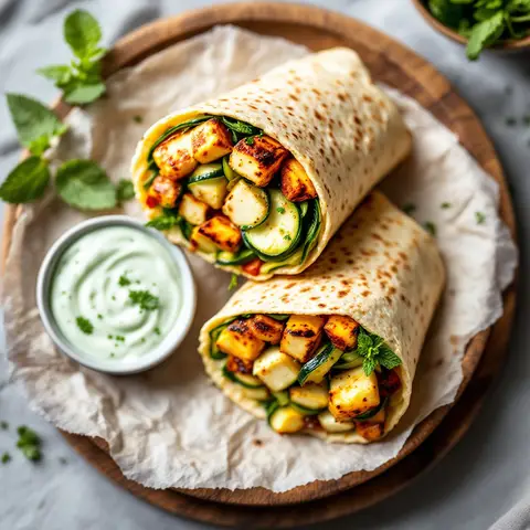 Wrap halloumi & courgette